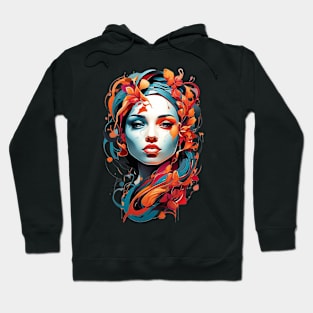 Women with Flowers in Her Hair: Blooming Beauty - Colorful Hoodie